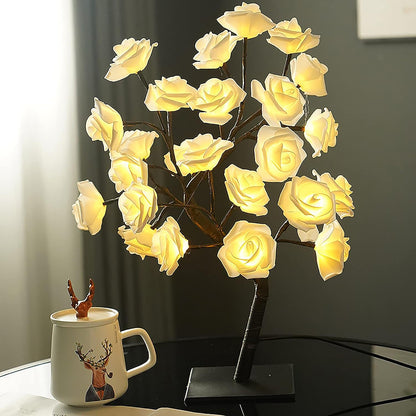 Lampe arbre à fleurs roses