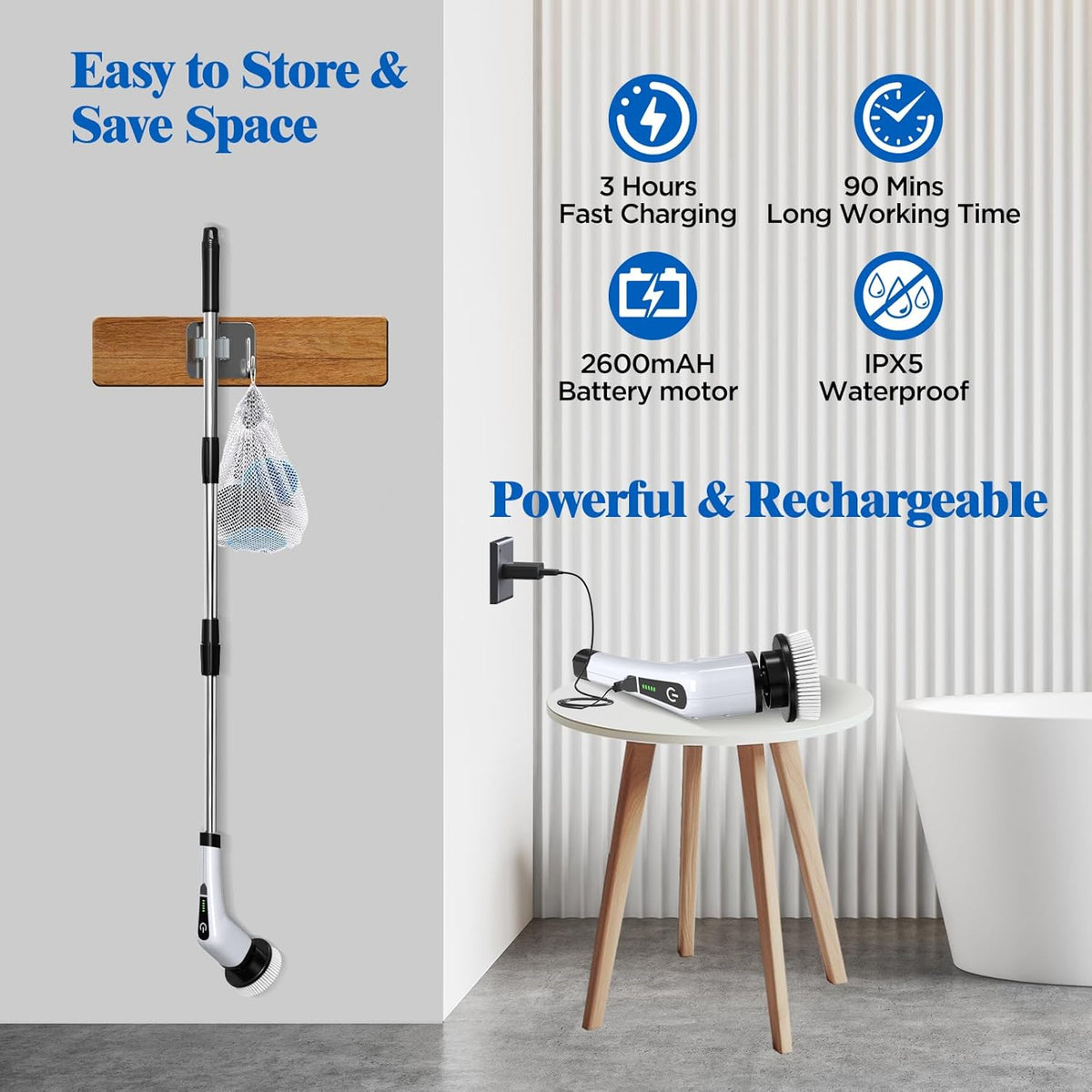 Brosse Électrique de Nettoyage Sans Fil - 9  in 1
