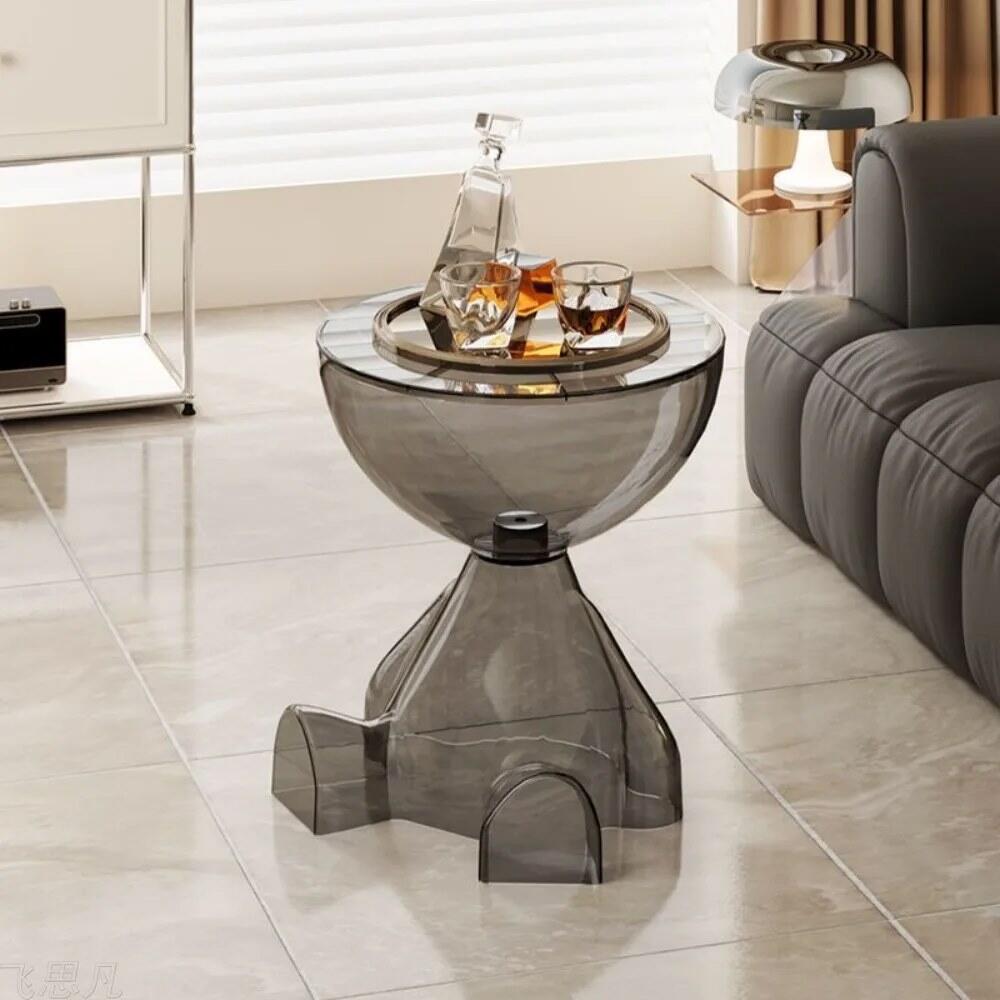Table ronde design avec rangement caché