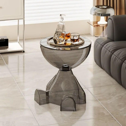 Table ronde design avec rangement caché