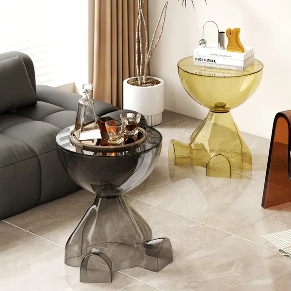 Table ronde design avec rangement caché
