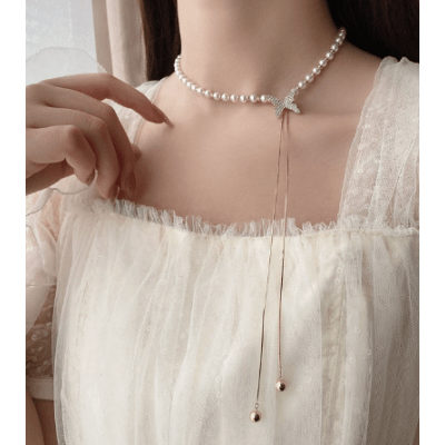Collier Avec Pendentif Papillon Scintillant