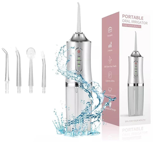 Hydropulseur Dentaire sans Fil – Irrigateur Oral avec 4 Embouts et Réservoir Amovible